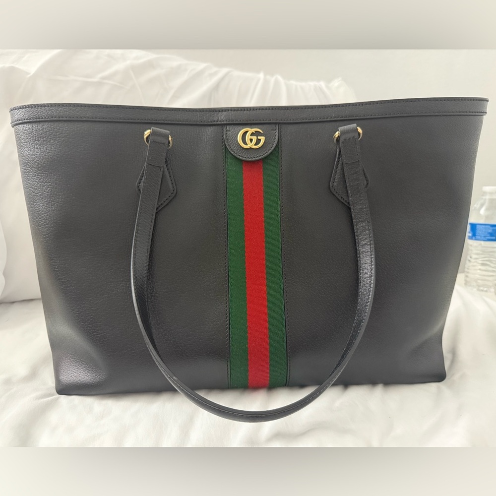 Gucci Ophidia Black Leather Tote Bag